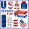4th of July Tabletop Decorations, 11 Pcs Patriotic Tiered Tray & Table Decor – Memorial Day Red White & Blue Wooden Book, Firework, and USA Centerpieces for Home, Office & 250th Anniversary